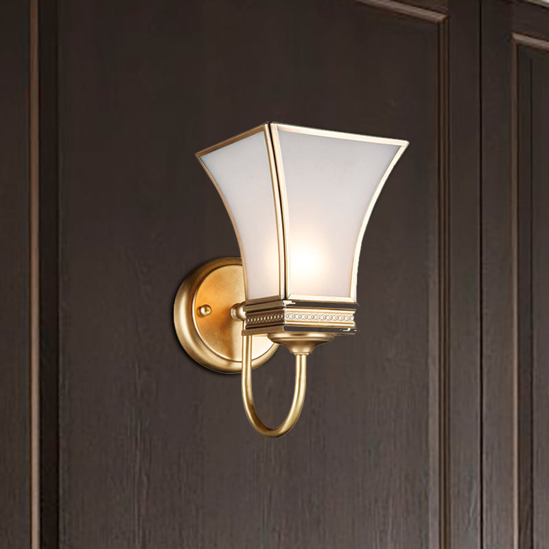 Bell Metal Wall Sconce Traditional 1/2 Bulbs Brass Living Room Wall Lighting Fixture 1.0 Brass Clearhalo 'Wall Lamps & Sconces' 'Wall Lights' Lighting' 274295