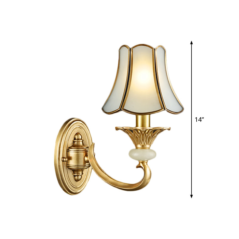 Metal Brass Sconce Light Fixture Flared 1/2 Heads Traditional Wall Mount Lamp for Living Room Clearhalo 'Wall Lamps & Sconces' 'Wall Lights' Lighting' 274321