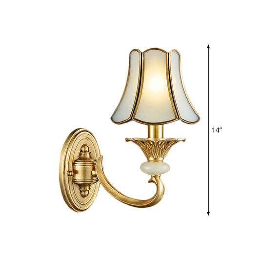 Metal Brass Sconce Light Fixture Flared 1/2 Heads Traditional Wall Mount Lamp for Living Room Clearhalo 'Wall Lamps & Sconces' 'Wall Lights' Lighting' 274321