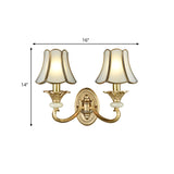 Metal Brass Sconce Light Fixture Flared 1/2 Heads Traditional Wall Mount Lamp for Living Room Clearhalo 'Wall Lamps & Sconces' 'Wall Lights' Lighting' 274327