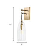 Flared Wall Mount Lamp Modern Style Clear Glass 1 Light Gold Sconce Light Fixture Clearhalo 'Cast Iron' 'Glass' 'Industrial' 'Modern wall lights' 'Modern' 'Tiffany' 'Traditional wall lights' 'Wall Lamps & Sconces' 'Wall Lights' Lighting' 274365