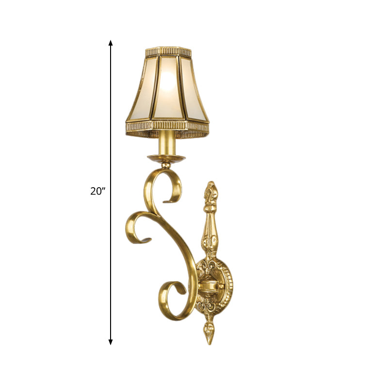 Traditionalism Conical Wall Mount Light 1/2-Light Brass Metal Wall Lighting Fixture Clearhalo 'Wall Lamps & Sconces' 'Wall Lights' Lighting' 274457