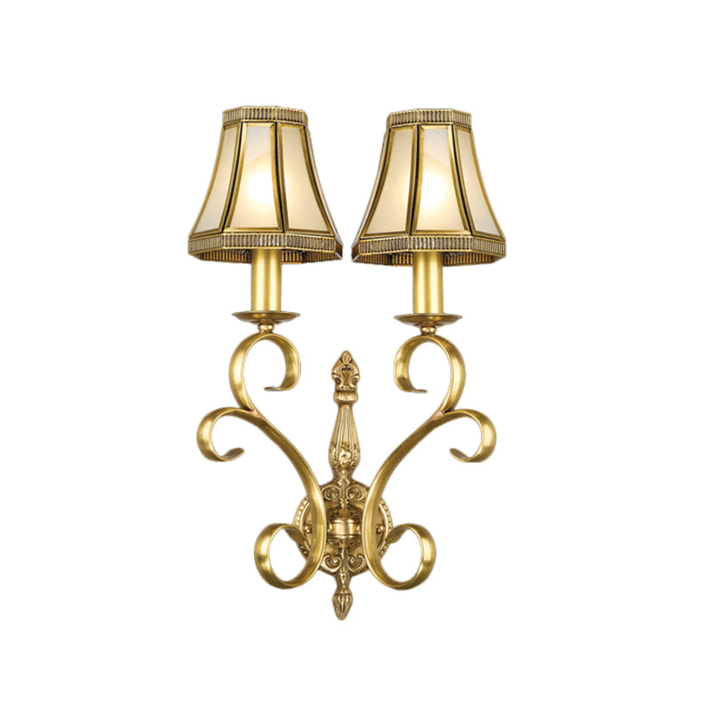 Traditionalism Conical Wall Mount Light 1/2-Light Brass Metal Wall Lighting Fixture Clearhalo 'Wall Lamps & Sconces' 'Wall Lights' Lighting' 274461