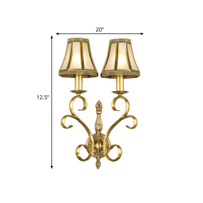 Traditionalism Conical Wall Mount Light 1/2-Light Brass Metal Wall Lighting Fixture Clearhalo 'Wall Lamps & Sconces' 'Wall Lights' Lighting' 274462