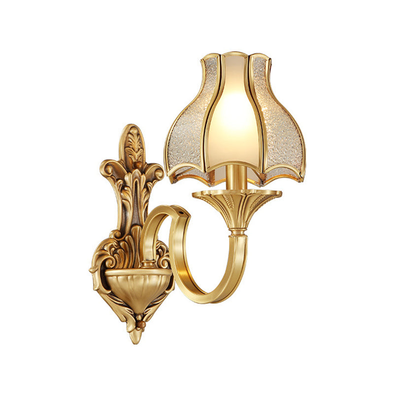 Metal Brass Wall Sconce Lighting Curving 1/2-Light Traditional Wall Light Fixture for Bedroom Clearhalo 'Wall Lamps & Sconces' 'Wall Lights' Lighting' 274503