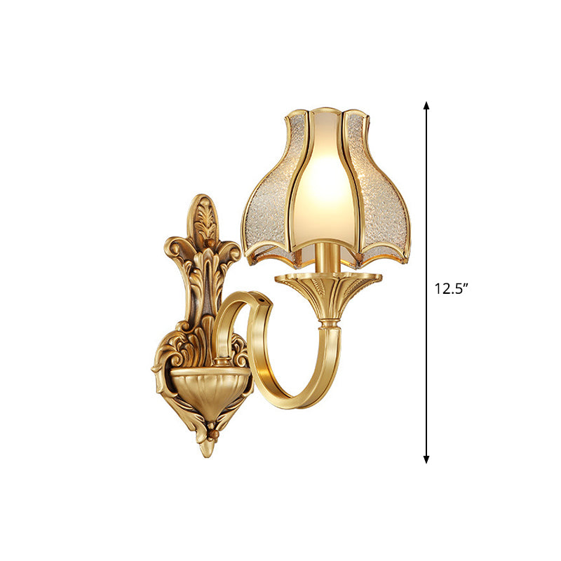 Metal Brass Wall Sconce Lighting Curving 1/2-Light Traditional Wall Light Fixture for Bedroom Clearhalo 'Wall Lamps & Sconces' 'Wall Lights' Lighting' 274504