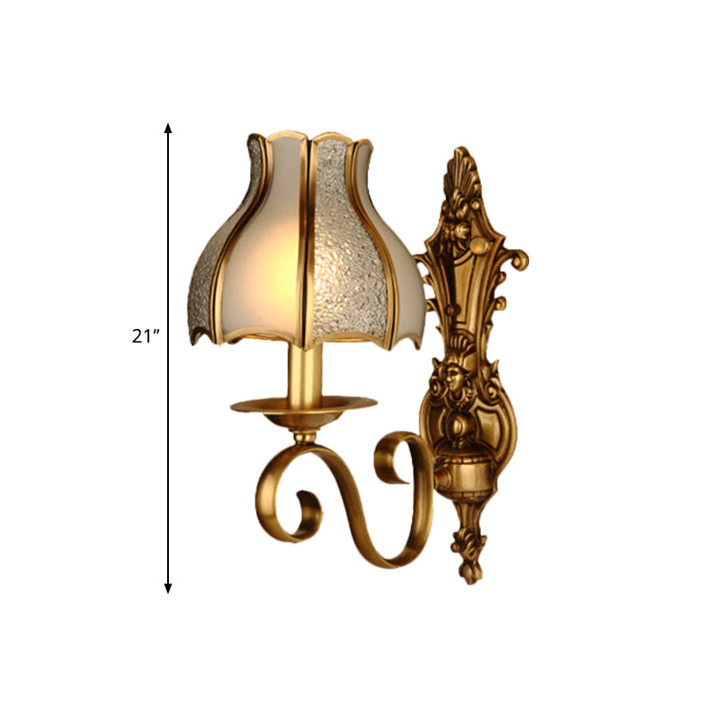 Brass 1/2-Light Wall Light Sconce Traditional Metal Curved Wall Mounted Lamp for Living Room Clearhalo 'Wall Lamps & Sconces' 'Wall Lights' Lighting' 274515