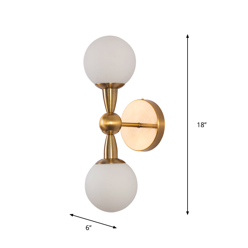 Spherical Sconce Light Minimal Hand Blown Glass 1/2-Bulb Bedroom Wall Sconce in Gold Clearhalo 'Cast Iron' 'Glass' 'Industrial' 'Modern wall lights' 'Modern' 'Tiffany' 'Traditional wall lights' 'Wall Lamps & Sconces' 'Wall Lights' Lighting' 274617