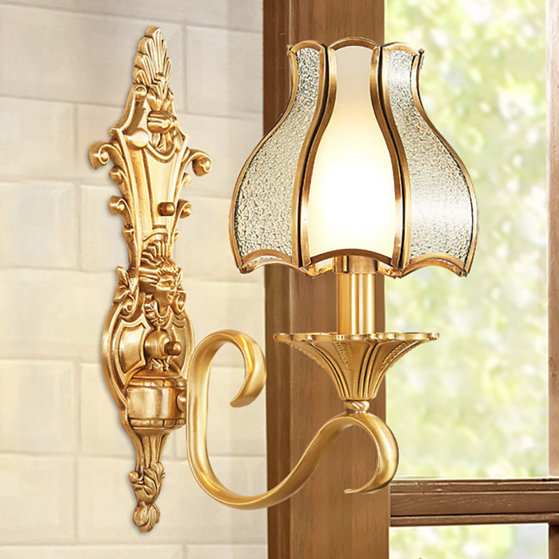 Metal Brass Sconce Light Fixture Curvy 1/2 Heads Traditional Wall Mount Lamp for Living Room Clearhalo 'Wall Lamps & Sconces' 'Wall Lights' Lighting' 274726