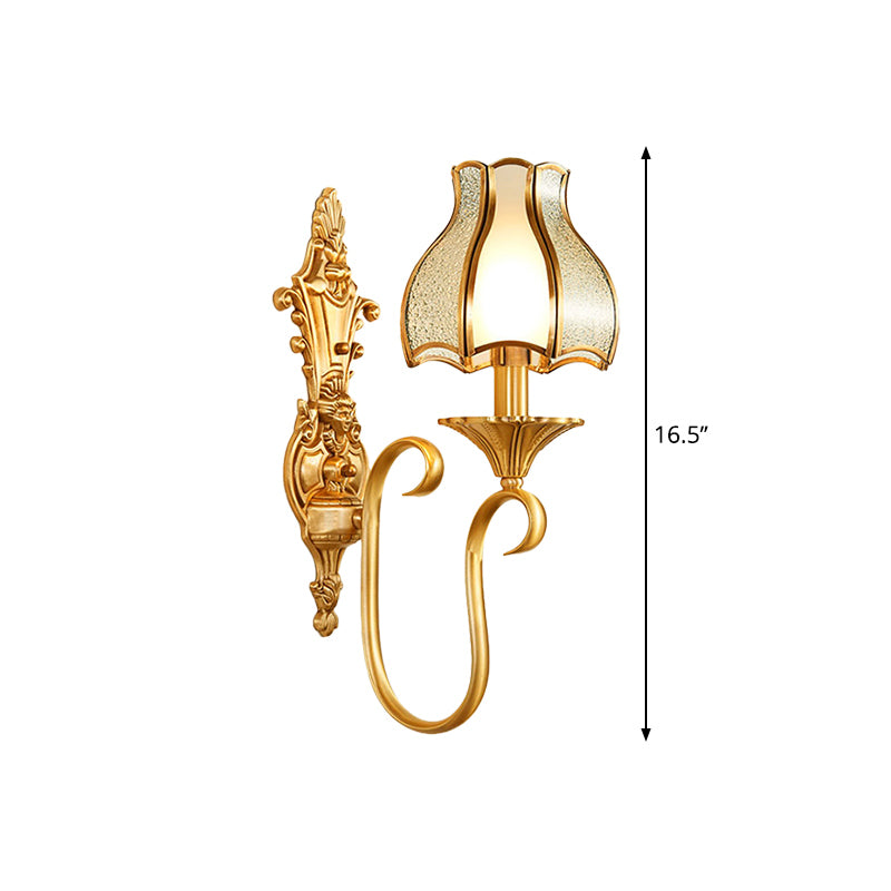 Metal Brass Sconce Light Fixture Curvy 1/2 Heads Traditional Wall Mount Lamp for Living Room Clearhalo 'Wall Lamps & Sconces' 'Wall Lights' Lighting' 274729