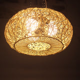 Modernist Lantern Hanging Light Rattan 1 Bulb Ceiling Pendant Lamp in Wood for Living Room Clearhalo 'Ceiling Lights' 'Modern Pendants' 'Modern' 'Pendant Lights' 'Pendants' Lighting' 274737