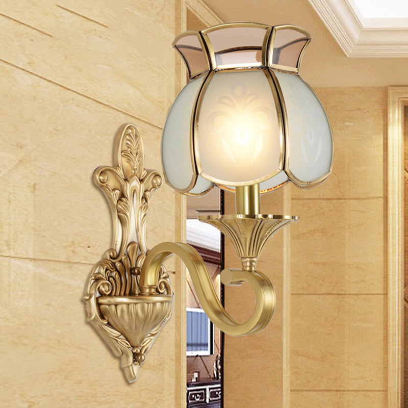 Metal Brass Sconce Light Birdcage 1/2-Head Traditionalism Wall Lighting Fixture for Living Room Clearhalo 'Wall Lamps & Sconces' 'Wall Lights' Lighting' 274764