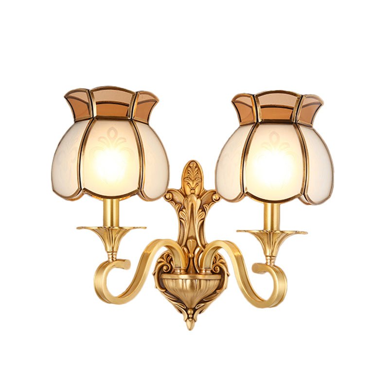 Metal Brass Sconce Light Birdcage 1/2-Head Traditionalism Wall Lighting Fixture for Living Room Clearhalo 'Wall Lamps & Sconces' 'Wall Lights' Lighting' 274771