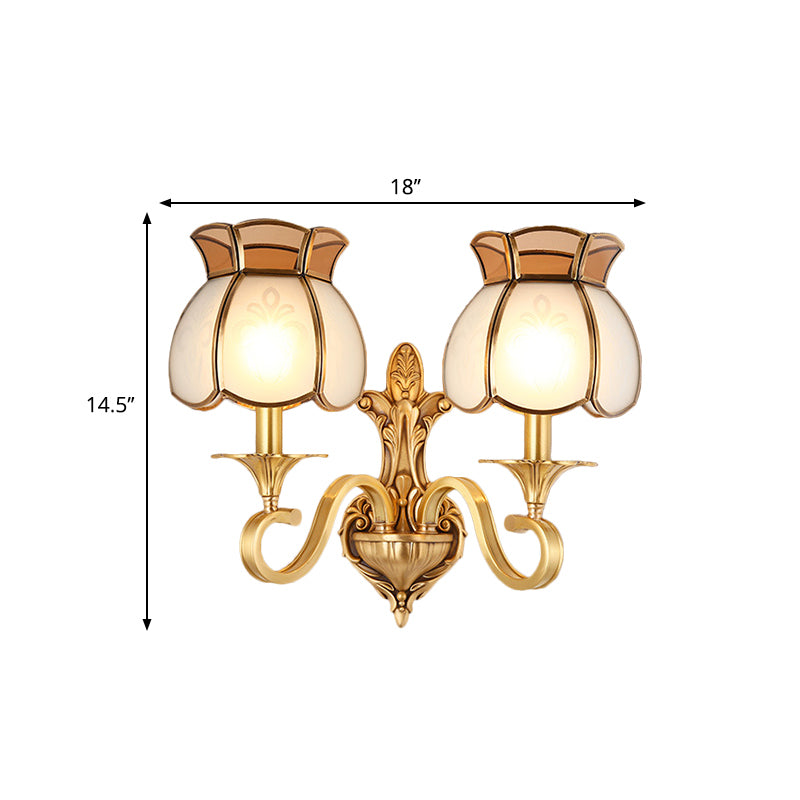 Metal Brass Sconce Light Birdcage 1/2-Head Traditionalism Wall Lighting Fixture for Living Room Clearhalo 'Wall Lamps & Sconces' 'Wall Lights' Lighting' 274772