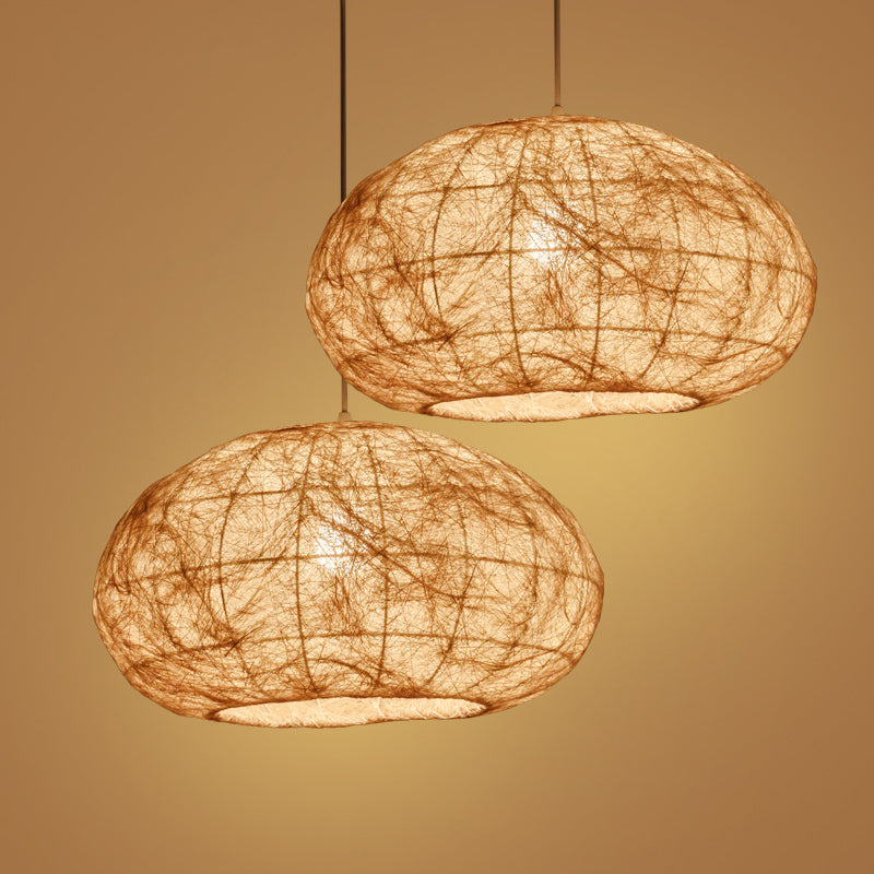 Asian 1 Bulb Ceiling Light Wood Lantern Pendant Light Fixture with Bamboo Shade Wood Clearhalo 'Ceiling Lights' 'Modern Pendants' 'Modern' 'Pendant Lights' 'Pendants' Lighting' 274811