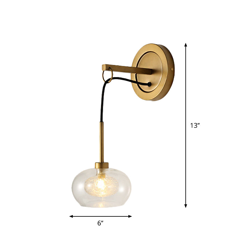 Oval Amber/White Glass Sconce Modernist 1 Light Brass Finish Wall Mounted Drop Lamp Clearhalo 'Cast Iron' 'Glass' 'Industrial' 'Modern wall lights' 'Modern' 'Tiffany' 'Traditional wall lights' 'Wall Lamps & Sconces' 'Wall Lights' Lighting' 274882