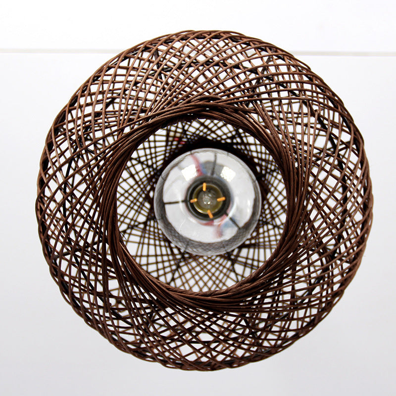 Ball Ceiling Light Asian Rattan 1 Bulb Coffee Pendant Light Fixture for Living Room Coffee Clearhalo 'Ceiling Lights' 'Modern Pendants' 'Modern' 'Pendant Lights' 'Pendants' Lighting' 275161