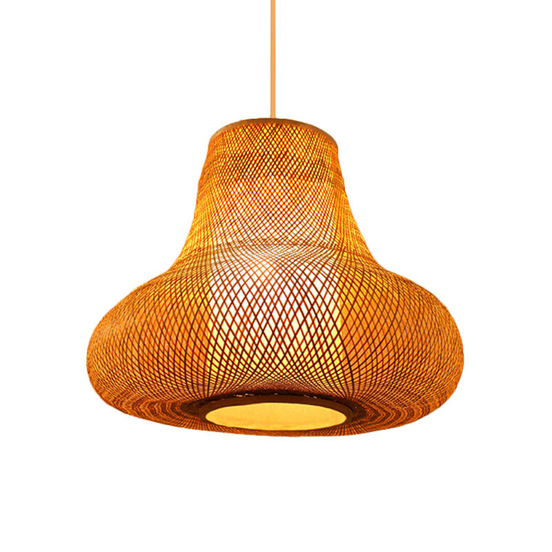 Bamboo Gourd Suspension Pendant Contemporary 1 Head Wood Hanging Ceiling Light Clearhalo 'Ceiling Lights' 'Modern Pendants' 'Modern' 'Pendant Lights' 'Pendants' Lighting' 275424