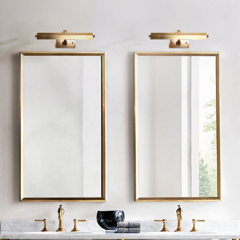 Brass 2 Lights Vanity Sconce Traditionalist Metal Bar Adjustable Wall Mounted Lamp for Bathroom Clearhalo 'Vanity Lights' 'Wall Lights' Lighting' 275865