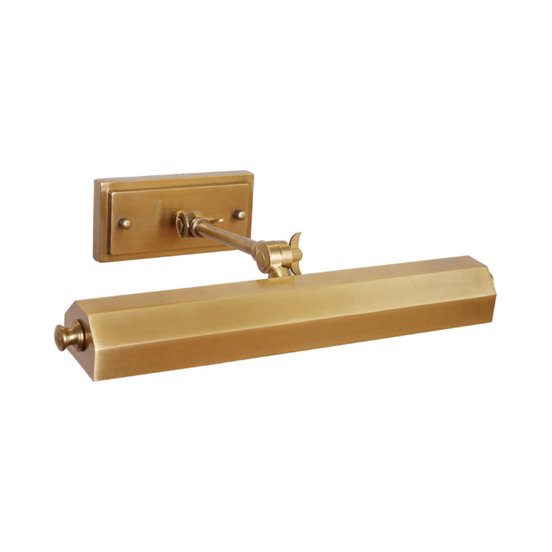 Brass 2 Lights Vanity Sconce Traditionalist Metal Bar Adjustable Wall Mounted Lamp for Bathroom Clearhalo 'Vanity Lights' 'Wall Lights' Lighting' 275866