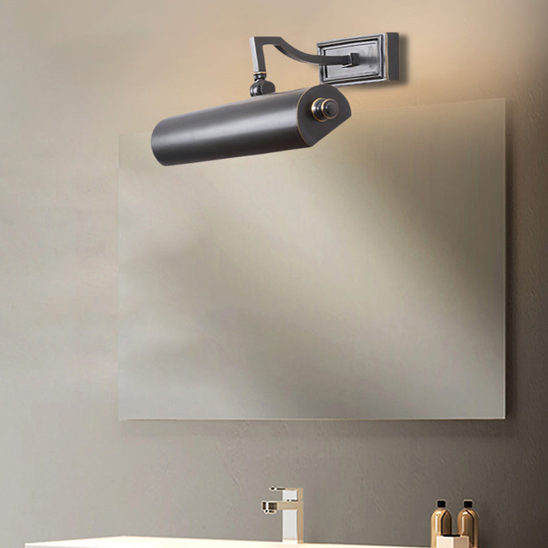 Metal Gold/Black Vanity Wall Light Linear 2 Bulbs Traditional Wall Lighting Fixture for Bathroom Clearhalo 'Vanity Lights' 'Wall Lights' Lighting' 275871