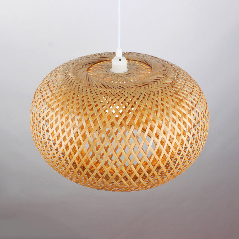 Bamboo Donut Suspension Pendant Contemporary 1 Head Wood Hanging Ceiling Light Wood Clearhalo 'Ceiling Lights' 'Modern Pendants' 'Modern' 'Pendant Lights' 'Pendants' Lighting' 276000