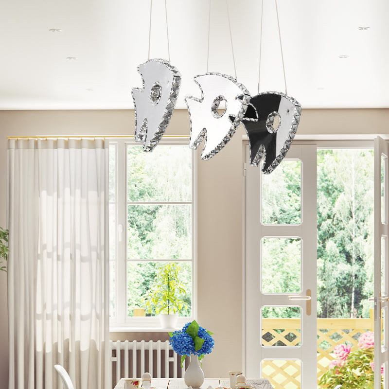 Chrome Fish Cluster Pendant Light Modernism LED Crystal Suspended Lighting Fixture in Warm/White Light Clearhalo 'Ceiling Lights' 'Modern Pendants' 'Modern' 'Pendant Lights' 'Pendants' Lighting' 276234