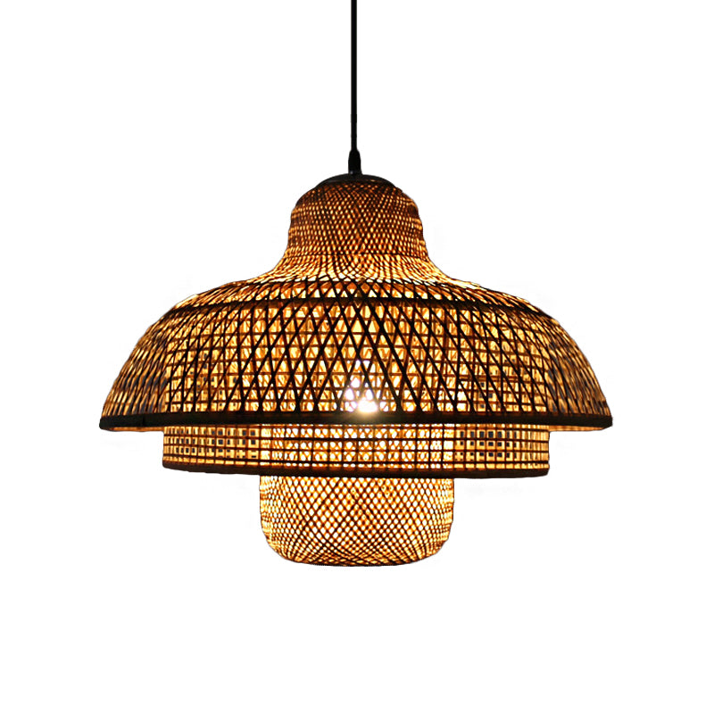 Wood 3-Tier Hanging Lamp Contemporary 1 Head Bamboo Ceiling Pendant Light for Restaurant Clearhalo 'Ceiling Lights' 'Modern Pendants' 'Modern' 'Pendant Lights' 'Pendants' Lighting' 276380