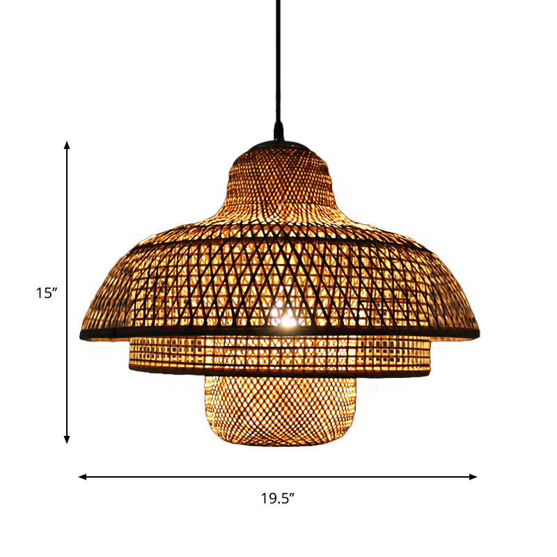 Wood 3-Tier Hanging Lamp Contemporary 1 Head Bamboo Ceiling Pendant Light for Restaurant Clearhalo 'Ceiling Lights' 'Modern Pendants' 'Modern' 'Pendant Lights' 'Pendants' Lighting' 276381