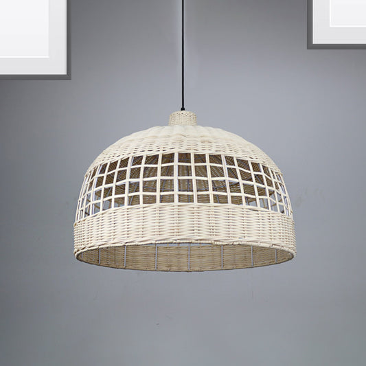 Modernist 1 Bulb Pendant Lighting Wood Bowl Hanging Light Fixture with Bamboo Shade Wood Clearhalo 'Ceiling Lights' 'Modern Pendants' 'Modern' 'Pendant Lights' 'Pendants' Lighting' 276382