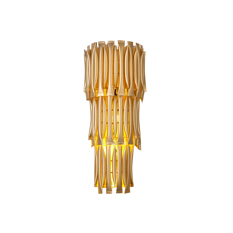 Tiered Aluminum Sconce Light Fixture Traditional Style 4/6 Lights Corridor Wall Mount Light in Gold Clearhalo 'Wall Lamps & Sconces' 'Wall Lights' Lighting' 276391