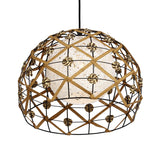 1 Bulb Tearoom Ceiling Light Asian Wood Pendant Light Fixture with Oval/Semicircle/House Bamboo Shade Clearhalo 'Ceiling Lights' 'Modern Pendants' 'Modern' 'Pendant Lights' 'Pendants' Lighting' 276483