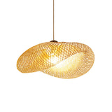 Modernism 1 Bulb Hanging Lamp Wood Handmade Pendant Light Fixture with Bamboo Shade Clearhalo 'Ceiling Lights' 'Modern Pendants' 'Modern' 'Pendant Lights' 'Pendants' Lighting' 276516