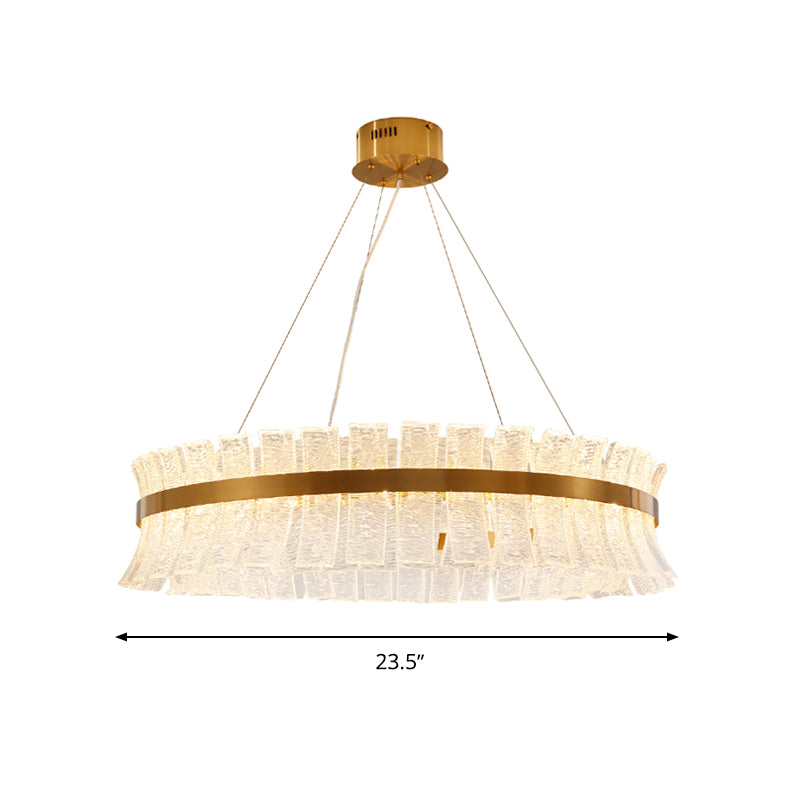 Round Ceiling Chandelier Contemporary Crystal LED Brass Hanging Pendant Light for Living Room Clearhalo 'Ceiling Lights' 'Chandeliers' 'Modern Chandeliers' 'Modern' Lighting' 276585