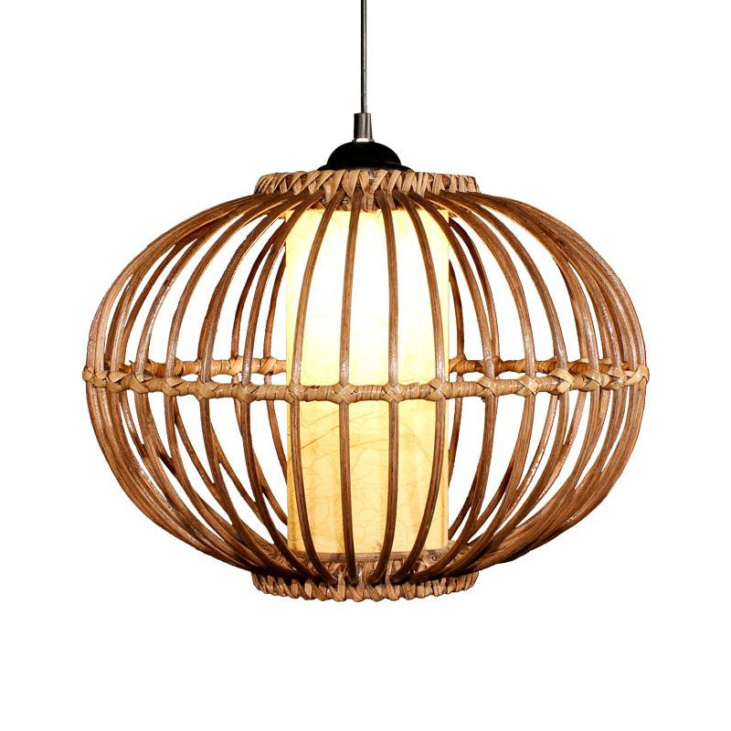 Bamboo Global/Pear Suspension Pendant Contemporary 1 Head Brown Hanging Ceiling Light Clearhalo 'Ceiling Lights' 'Modern Pendants' 'Modern' 'Pendant Lights' 'Pendants' Lighting' 276786