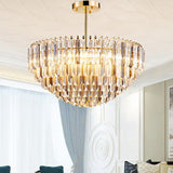 Gold Dome Ceiling Chandelier Modernist 10 Heads Beveled Crystal Suspended Lighting Fixture Clearhalo 'Ceiling Lights' 'Chandeliers' Lighting' options 276789