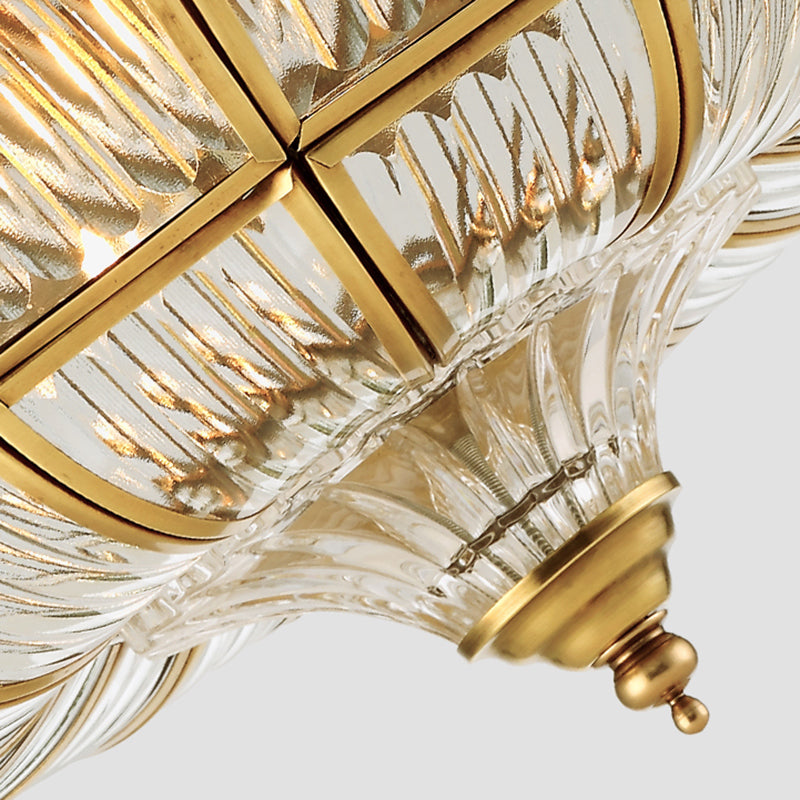 3/6 Lights Ceiling Mount Antique Curved Frosted Glass Semi Flush Lighting in Brass for Bedroom, 16"/19.5" Wide Clearhalo 'Ceiling Lights' 'Close To Ceiling Lights' 'Close to ceiling' 'Glass shade' 'Glass' 'Semi-flushmount' Lighting' 276892