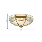 2/3/5 Lights Flush Ceiling Light Classic Domed Opal Glass Flush Mount Lighting in Gold for Bedroom, 14"/18"/21.5" Wide Clearhalo 'Ceiling Lights' 'Close To Ceiling Lights' 'Close to ceiling' 'Flush mount' Lighting' 276926