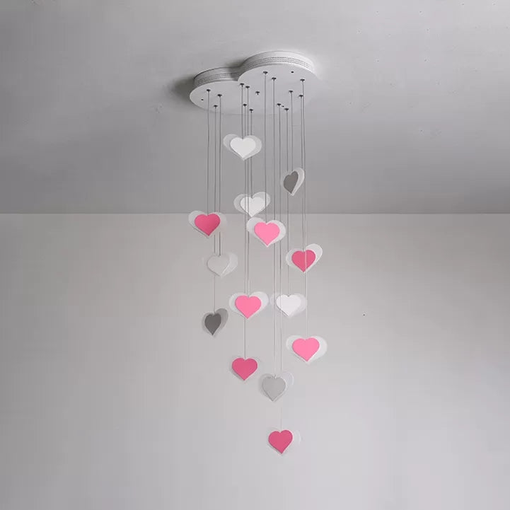 Acrylic Loving Heart Pendant Lamp Dining Room Bedroom Romantic Hanging Light Clearhalo 'Ceiling Lights' 'Pendant Lights' 'Pendants' Lighting' 27704