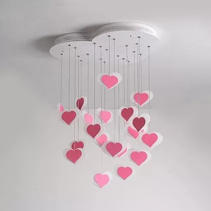 Acrylic Heart Shaped Ceiling Pendant Modern Romantic Hanging Light for Child Bedroom Clearhalo 'Ceiling Lights' 'Pendant Lights' 'Pendants' Lighting' 27714