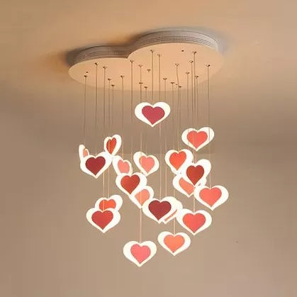 Acrylic Heart Shaped Ceiling Pendant Modern Romantic Hanging Light for Child Bedroom Clearhalo 'Ceiling Lights' 'Pendant Lights' 'Pendants' Lighting' 27715