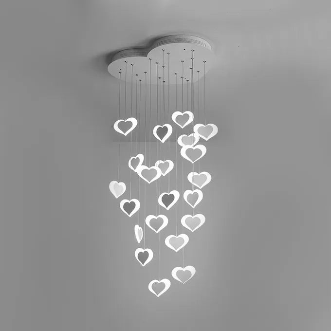 Acrylic Heart Shaped Ceiling Pendant Modern Romantic Hanging Light for Child Bedroom Clearhalo 'Ceiling Lights' 'Pendant Lights' 'Pendants' Lighting' 27717