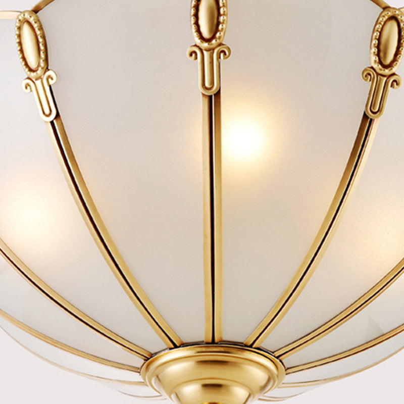 17"/21" W Classic Scallop Flush Mount 3/4 Bulbs Metal Ceiling Light Fixture in Brass for Bedroom Clearhalo 'Ceiling Lights' 'Close To Ceiling Lights' 'Close to ceiling' 'Flush mount' Lighting' 277285