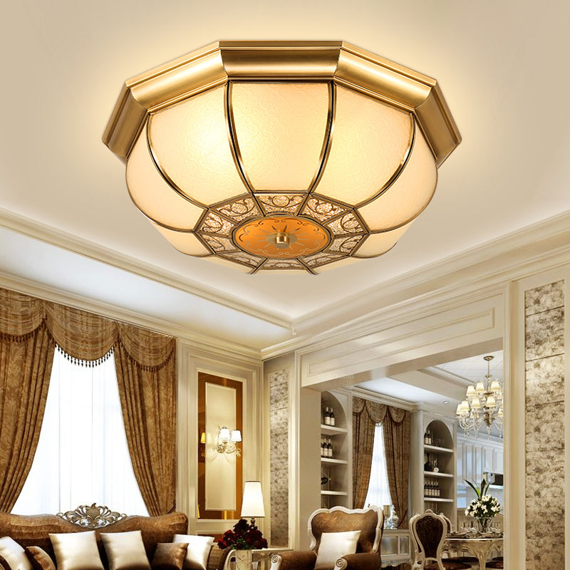 Oval Dining Room Flushmount Retro Metal 3/4/6 Heads Brass Ceiling Mount Light Fixture, 14"/18"/23.5" W Brass Clearhalo 'Ceiling Lights' 'Close To Ceiling Lights' 'Close to ceiling' 'Flush mount' Lighting' 277300