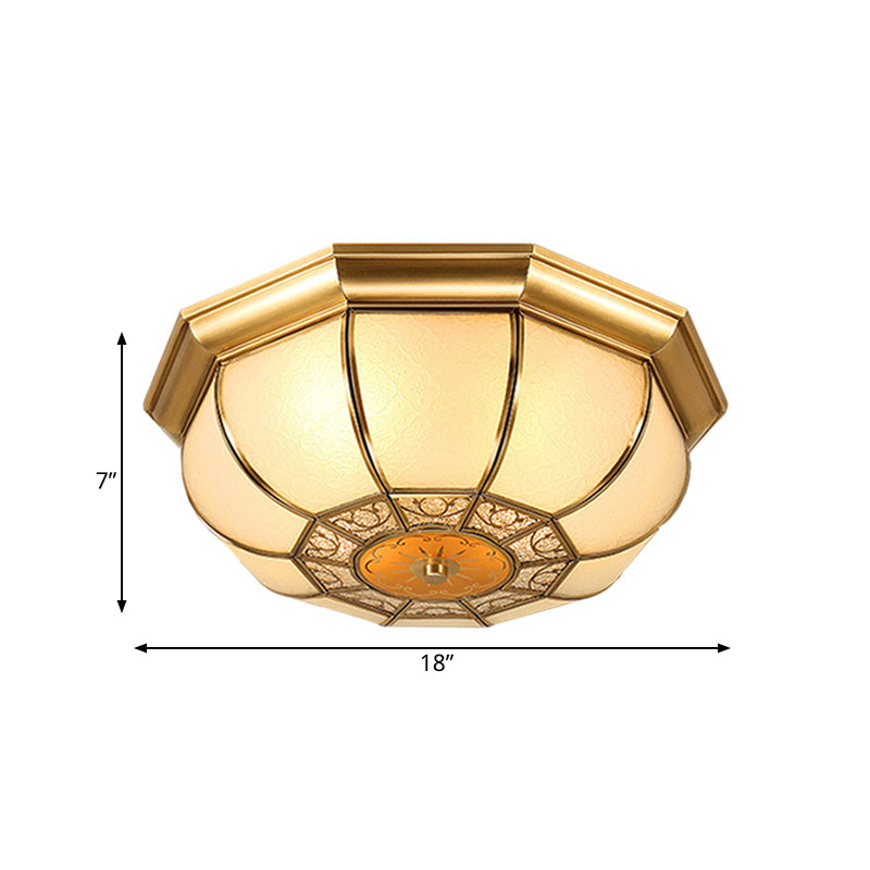 Oval Dining Room Flushmount Retro Metal 3/4/6 Heads Brass Ceiling Mount Light Fixture, 14"/18"/23.5" W Clearhalo 'Ceiling Lights' 'Close To Ceiling Lights' 'Close to ceiling' 'Flush mount' Lighting' 277305