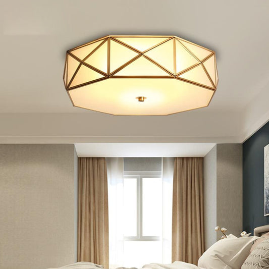 3/4/6 Lights Octagon Flush Mount Fixture Minimalist Brass Metal Ceiling Mounted Lamp for Bedroom, 14"/16.5"/20.5" W Brass Clearhalo 'Ceiling Lights' 'Close To Ceiling Lights' 'Close to ceiling' 'Flush mount' Lighting' 277378