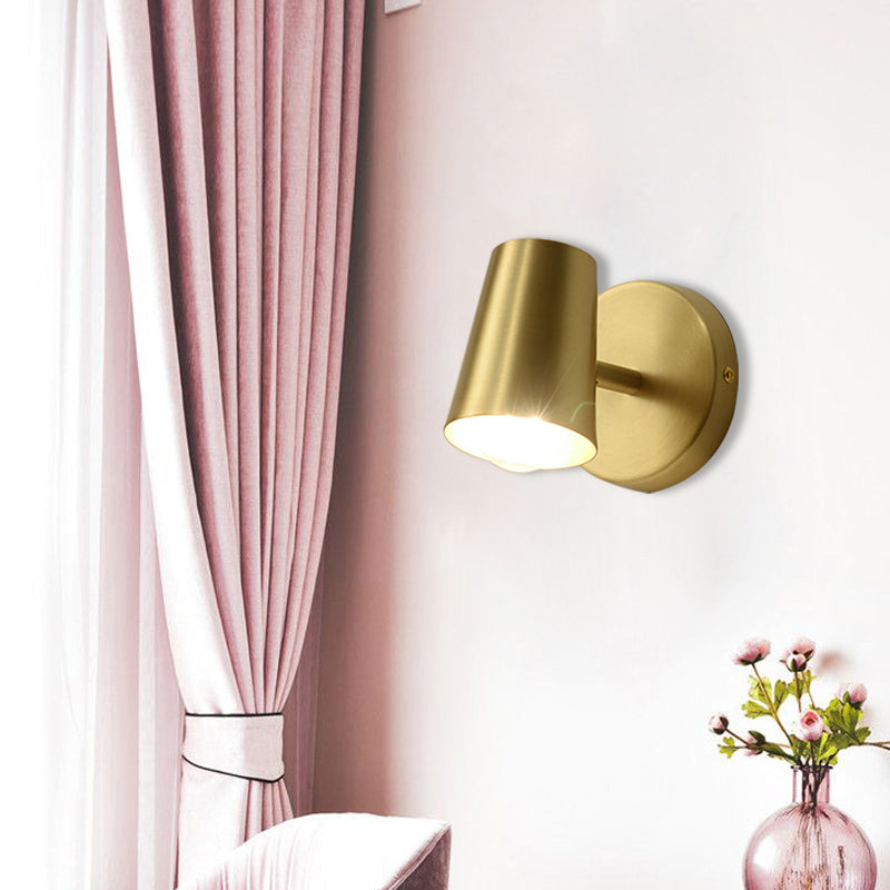 Brass 1/2/3-Light Vanity Sconce Traditional Metal Conical Wall Lighting Fixture for Bathroom 1.0 Brass Clearhalo 'Vanity Lights' 'Wall Lights' Lighting' 277405