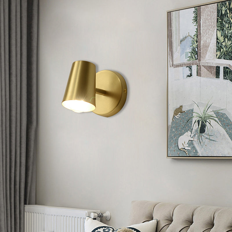 Brass 1/2/3-Light Vanity Sconce Traditional Metal Conical Wall Lighting Fixture for Bathroom Clearhalo 'Vanity Lights' 'Wall Lights' Lighting' 277407