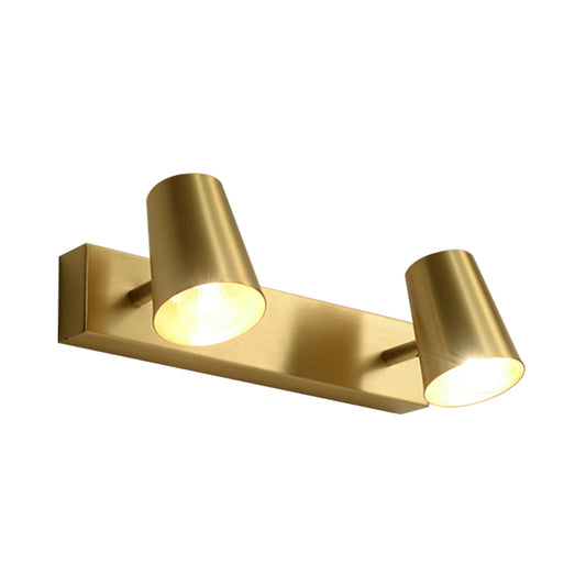 Brass 1/2/3-Light Vanity Sconce Traditional Metal Conical Wall Lighting Fixture for Bathroom Clearhalo 'Vanity Lights' 'Wall Lights' Lighting' 277412