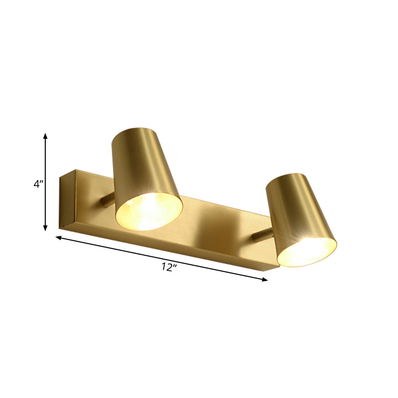 Brass 1/2/3-Light Vanity Sconce Traditional Metal Conical Wall Lighting Fixture for Bathroom Clearhalo 'Vanity Lights' 'Wall Lights' Lighting' 277413